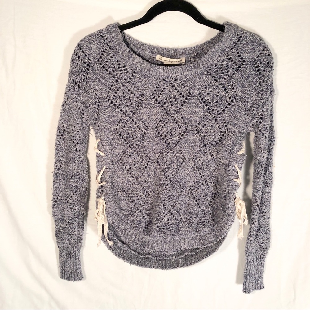 American Rag Cropped Sweater Gray Size XS